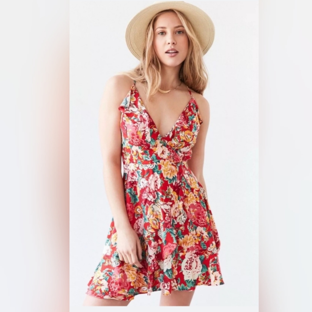 Kimchi Blue Sabrina ruffle floral wrap dress 2